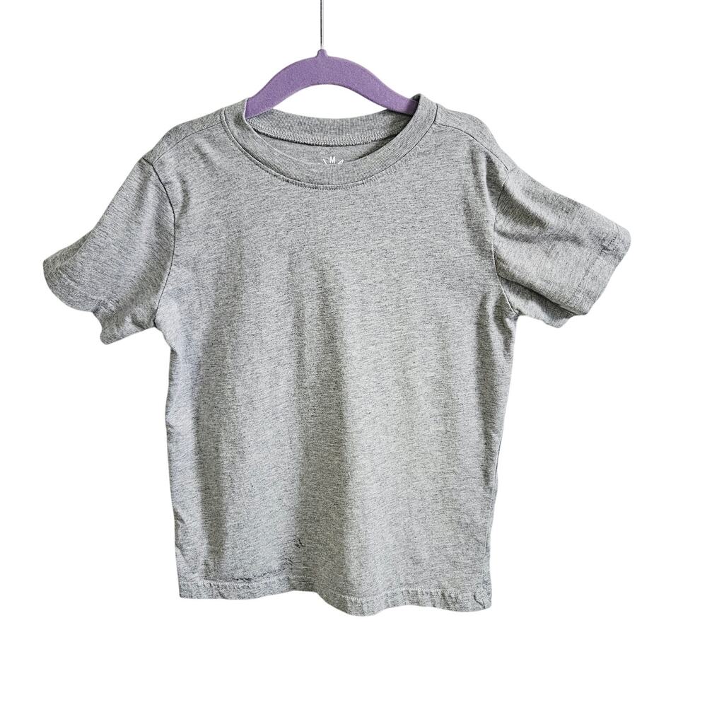 Primary Tee Shirt Light Gray 100% Cotton Casual Basic Everyday Kids Size 6-7